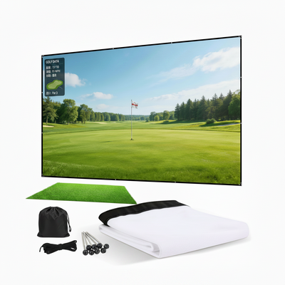 Golf Simulator Impact Screen,Clear Impact Screen(78/98/118/138/157In with 10 Spring Buckles and 1 Rope for Golf Training, Home Golf Simulator Screen for Indoor/Garage