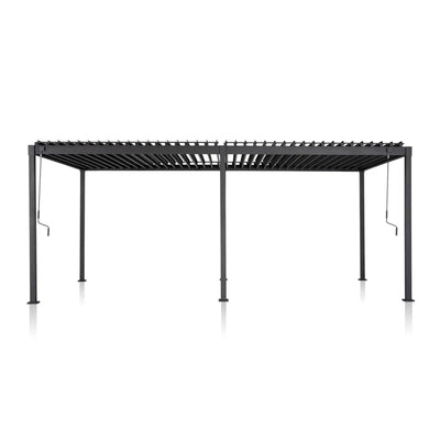 Metal Pergola Built for Year-Round Use, Adjustable Louvered Roof, Crank Control, Wind & Snow Resistant