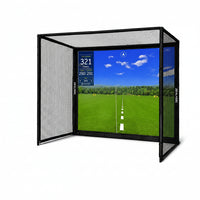 Golf Simulator Enclosure Built for Indoor Practice, 10x8 Frame, HD Impact Screen, Launch Monitor Compatible